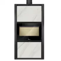 Poêle à bois Bergen 11.5kW acier / céramique Blanc - LACUNZA Réf. 3000001353706