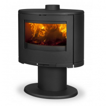 Poêle à bois Bow 9kW fonte laquée Noir pied central - DOVRE Réf. BOW/P