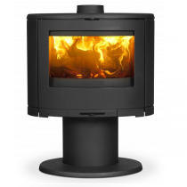 Poêle à bois Bow 9kW fonte laquée Noir pied central - DOVRE Réf. BOW/P