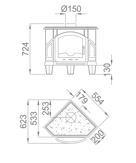 Poêle à bois en fonte - BRONPI Bremen 11.5 kW