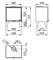 Poêle à bois Bronpi Arus 9.5kW Anthracite