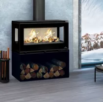 Poêle à bois Bronpi Cairo 110 3C Box 13kW Anthracite