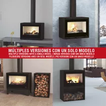 Poêle à bois Bronpi Cairo 70 Box 12kW Anthracite