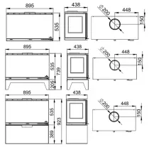 Poêle à bois Bronpi Cairo 90 3C Box 13kW Anthracite