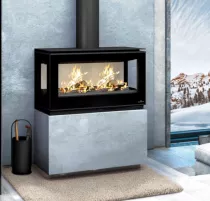 Poêle à bois Bronpi Cairo 90 3C Box 13kW Anthracite