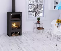 Poêle à bois Bronpi Gijon H 9kW Anthracite avec four