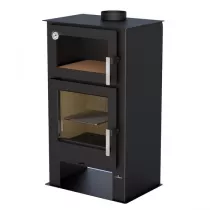 Poêle à bois Bronpi Gijon H 9kW Anthracite avec four