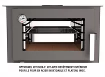 Poêle à bois Bronpi Gijon H 9kW Anthracite avec four