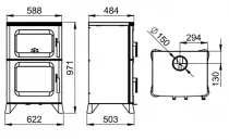Poêle à bois Bronpi Hilton H 14kW Anthracite