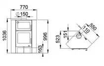 Poêle à bois Bronpi Lerma H 9kW Anthracite avec four