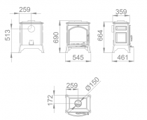 Poêle à bois Bronpi Ordesa 9kW Anthracite