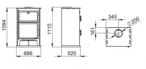 Poêle à bois Bronpi Suiza 14kW Anthracite