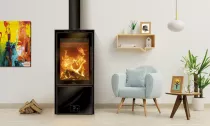 Poêle à bois Calais 6.5kW acier Anthracite - LACUNZA Réf. 3000001348757