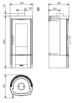 Poêle à bois Candy 4.0 6.2kW - LA NORDICA Réf. 7119301