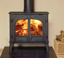 Poêle à bois/charbon Stockton 11 11kW double porte Noir mat - STOVAX Réf. 721-243