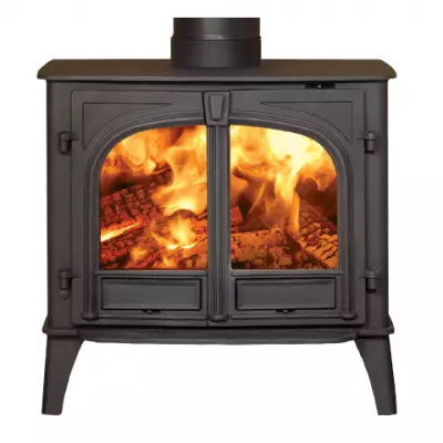 Po�le � bois/charbon Stockton 11 11kW double porte Noir mat - STOVAX R�f. 721-243