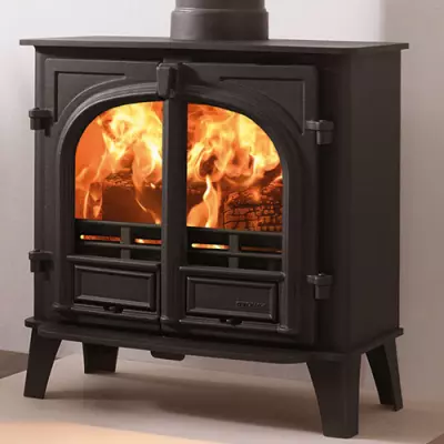 Po�le � bois/charbon Stockton 5W 5kW double porte Noir mat - STOVAX R�f. 721-789
