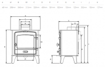 Poêle à bois County 5 5kW Noir (avec grille et cendrier) - STOVAX Réf. 735-479