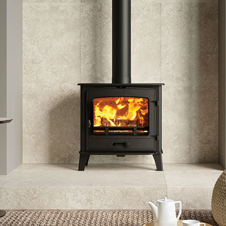 Poêle à bois County 5W Wide 5kW Noir (avec grille et cendrier