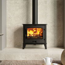 Poêle à bois County 5W Wide 5kW Noir (avec grille et cendrier) - STOVAX Réf. 735-521