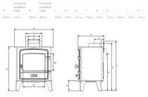 Poêle à bois County 5W Wide 5kW Noir (avec grille et cendrier) - STOVAX Réf. 735-521