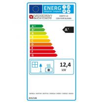 Poêle à bois Dante avec porte-bûches 12.4kW - La Nordica réf. 7115001