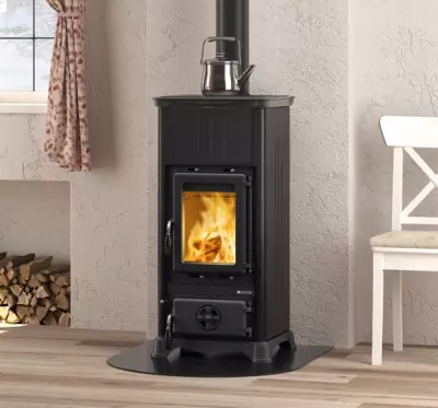 Po�le � bois Emiliana Steel 6.5kW Noir anthracite - LA NORDICA R�f. 7112605