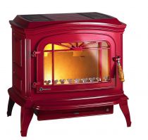 Poêle à bois en fonte BRADFORD 9kW émail rouge - INVICTA Réf. P917347