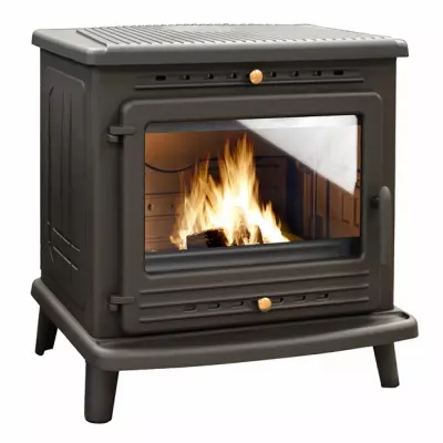 Po�le � bois en fonte GALILEE 12kW Anthracite - DEVILLE R�f. C077BB-06-B