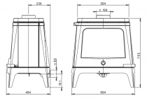 Poêle à bois en fonte TORON 50 8kW Anthracite - DEVILLE Réf. C07768-06