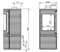 Poêle à bois étanche Altara 7kW Anthracite - INVICTA Réf. 6103-44