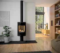 Poêle à bois étanche EIFFEL sur pied 6kW Anthracite - Deville Réf. C077CM-06