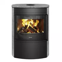 Poêle à bois Feras 7kW acier Noir / pierre Ollaire - ORANIER Réf. 563123