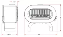 Poêle à bois FIFTY PLUS Arrche 10kW émail ivoire - Invicta Réf. P647956