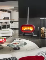 Poêle à bois FIFTY PLUS Arrche 10kW émail Rouge - Invicta Réf.P647957