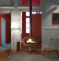 Poêle à bois FIFTY PLUS sur pied  10kW Anthracite - Invicta Réf. P648054