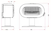 Poêle à bois FIFTY PLUS sur pied 10kW émail Rouge - Invicta Réf. P648057