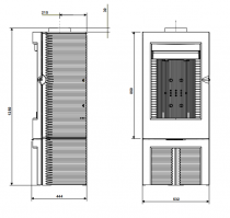 Poêle à bois fonte Argos 12kW Anthracite - INVICTA Réf. 915144