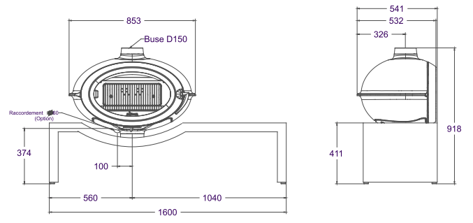 Poêle bois BRIO sur petit banc - Invicta - Ref:P648125 - Design et tendance