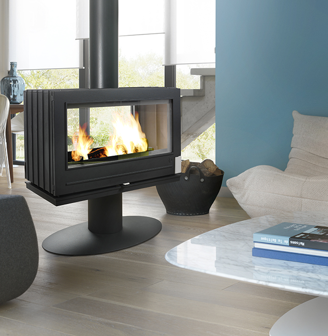 Poêle à bûche INVICTA Mandor anthracite, 12 kW