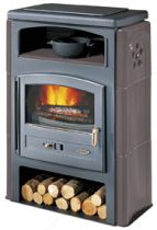 Poêle à bois Godin l\' Eco 363105 11.5kW avec bûcher et four Céramique