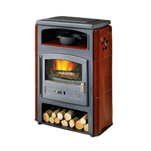Poêle à bois Godin l' Eco 363105 11.5kW avec bûcher et four Céramique