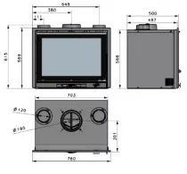 Po&ecirc;le &agrave; bois Godin Le Beaupr&eacute; 411109 10kW Peint Noir