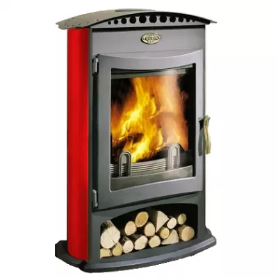 Po�le � Bois Godin Le Br�lhaut 364102 15kW sur b�cher porte galb�e peint Anthracite / Acier �maill�