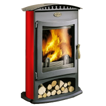 Poêle à Bois Godin Le Brûlhaut 364102 15kW sur bûcher porte galbée peint Anthracite / Acier émaillé