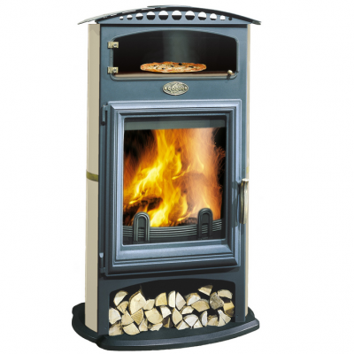 Poêle à Bois Godin Le Brûlhaut 364105 15kW sur bûcher avec four porte
