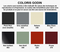 Poêle à bois Godin Le Carvin 366101 11kW Peint Noir ou Fonte émaillée