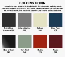 Poêle à bois Godin Le Carvin 366101 11kW Peint Noir ou Fonte émaillée