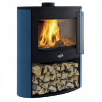 Poêle à bois Godin Le Coggia 388245 1 vitre sur bûcher 9kW peint Noir / acier émaillé