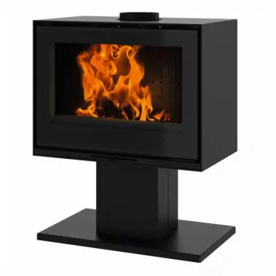 Po�le � bois Godin Le Huriel 100 sur pied 411207 10kW Peint Noir 